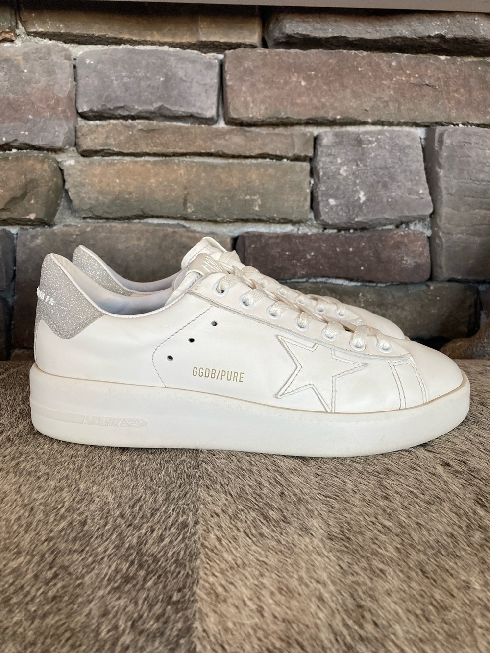 Golden Goose Pure New Star White Silver Sneakers